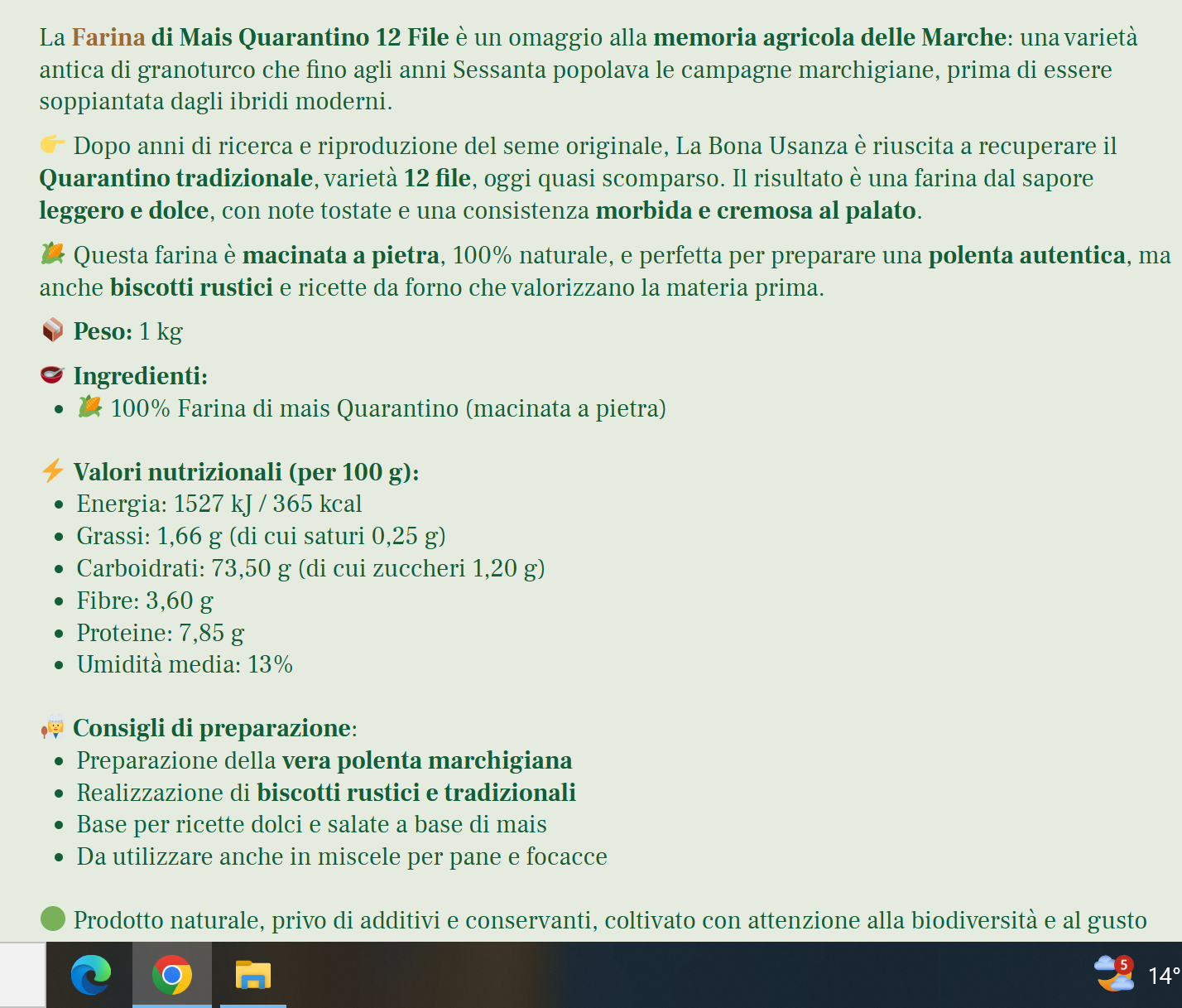 Farina di mais per polenta Quarantino 12 file - La Bona Usanza - immagine 2