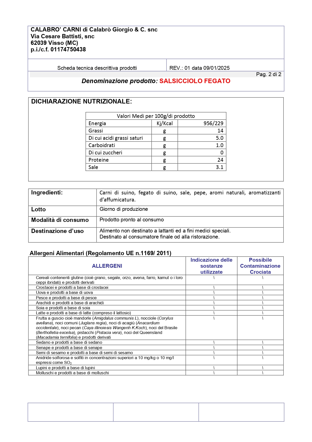 Salsiccia di Fegato - Norcineria Calabrò - immagine 2