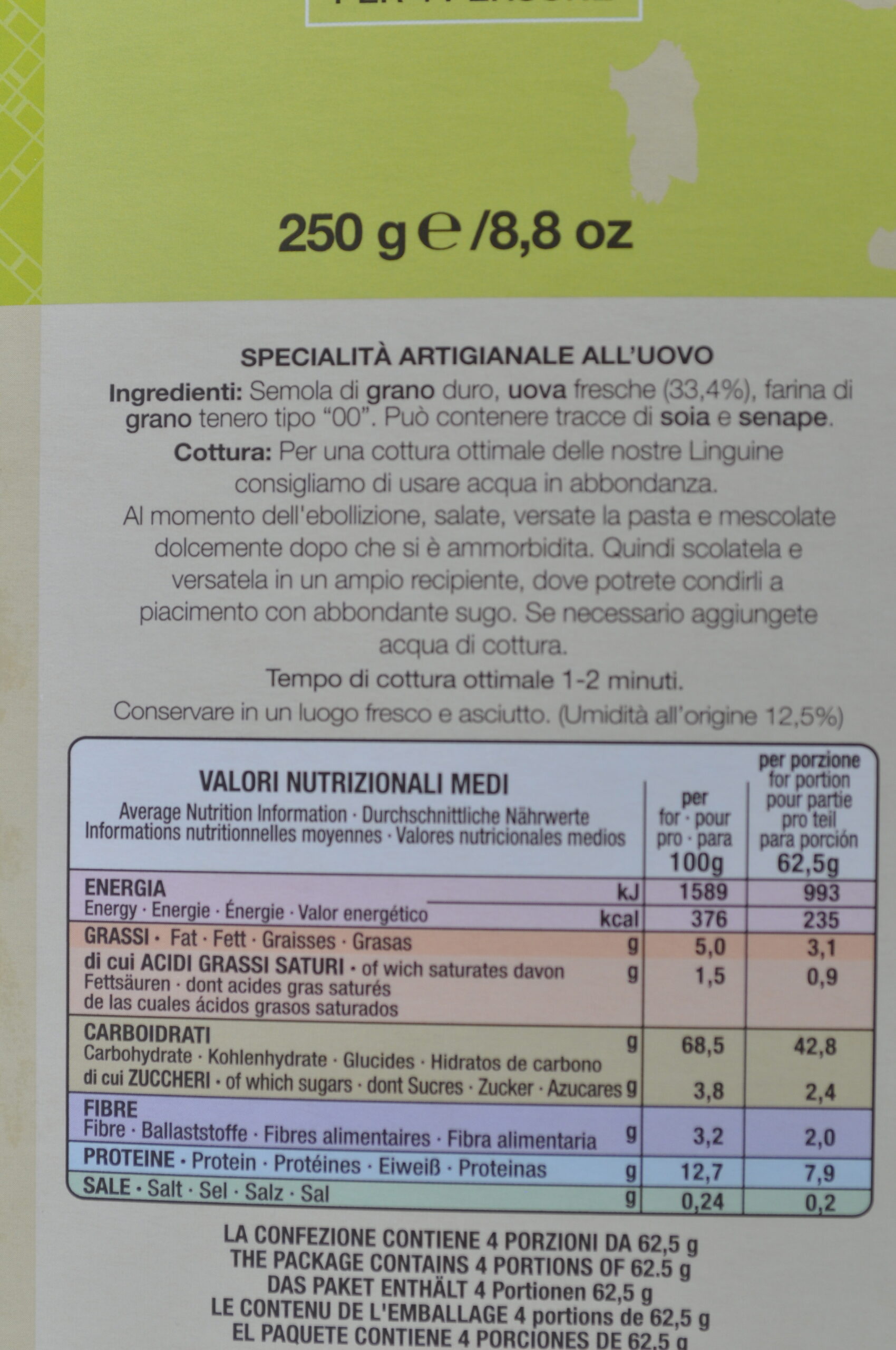 Linguine di Campofilone pasta all’uovo – Pastificio artigianale Carassai 250gr - immagine 2