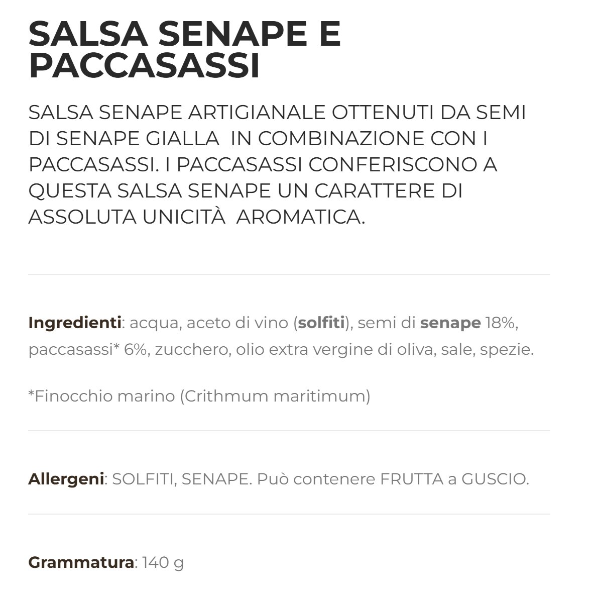 salsa senape e paccassassi del conero