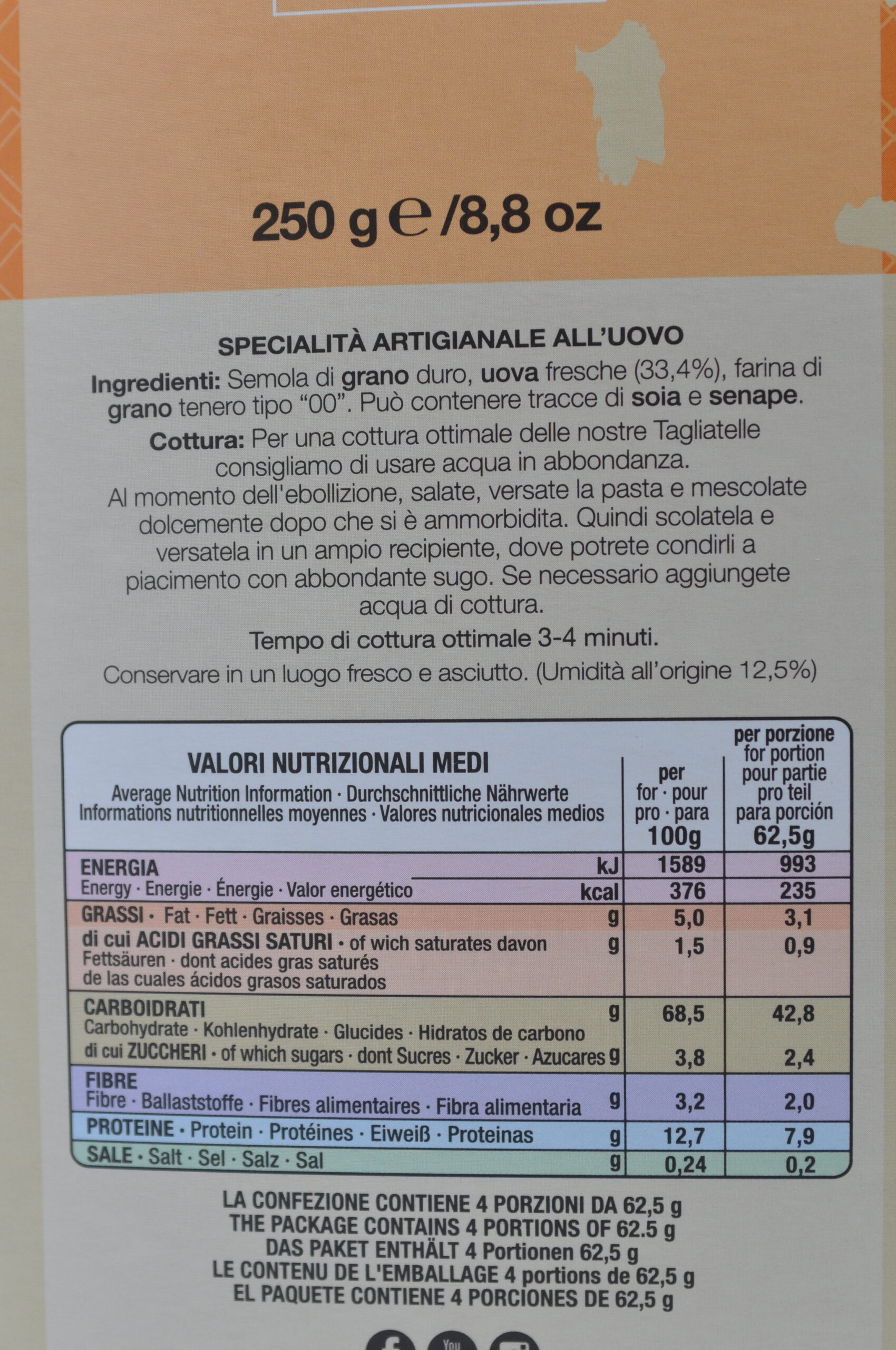 Tagliatelle di Campofilone - Pasta all'uovo - Pastificio artigianale Carassai 250gr - immagine 2