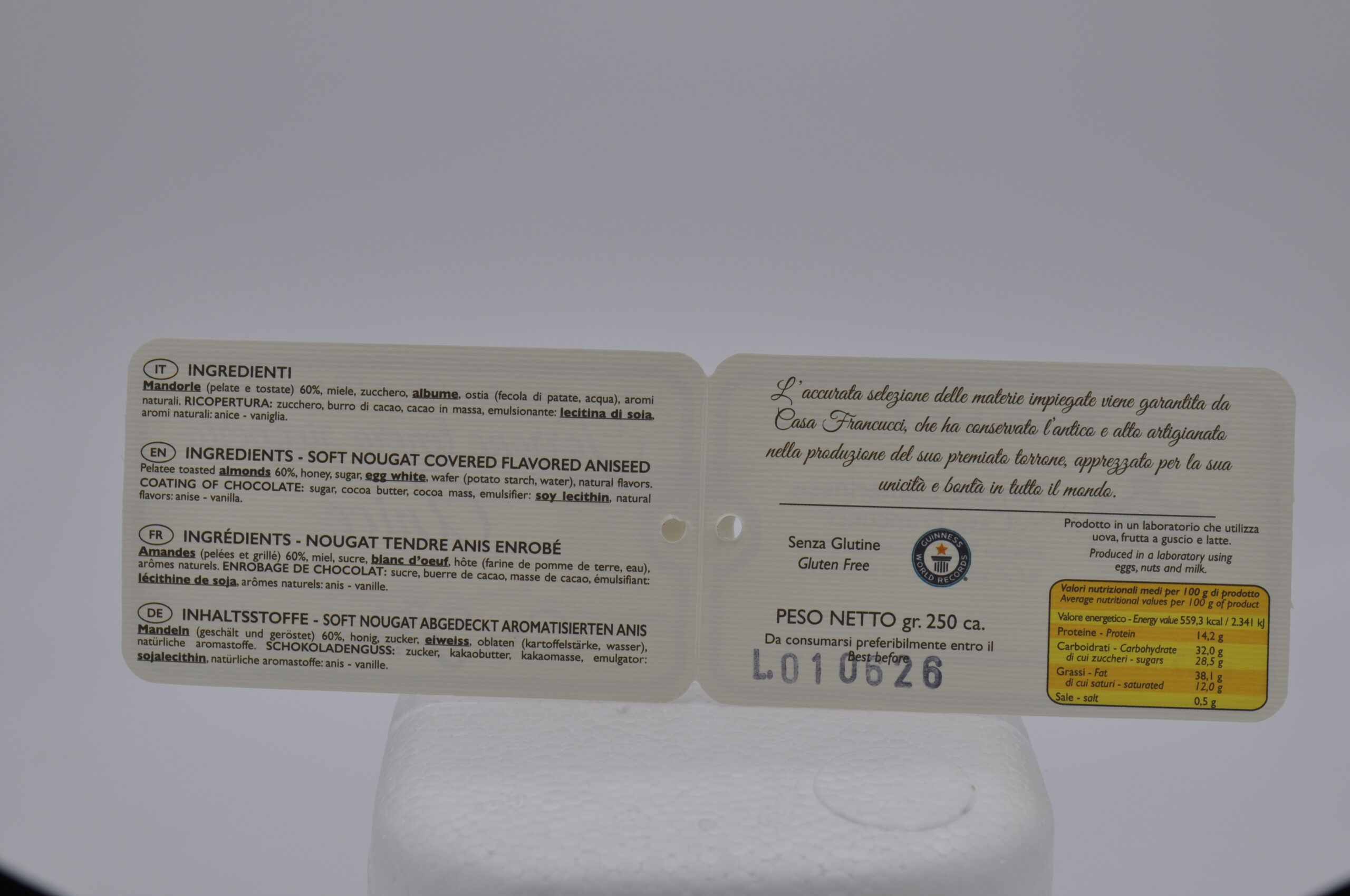 Torrone artigianale camerinese tenero ricoperto all'anice - Casa Francucci - immagine 2