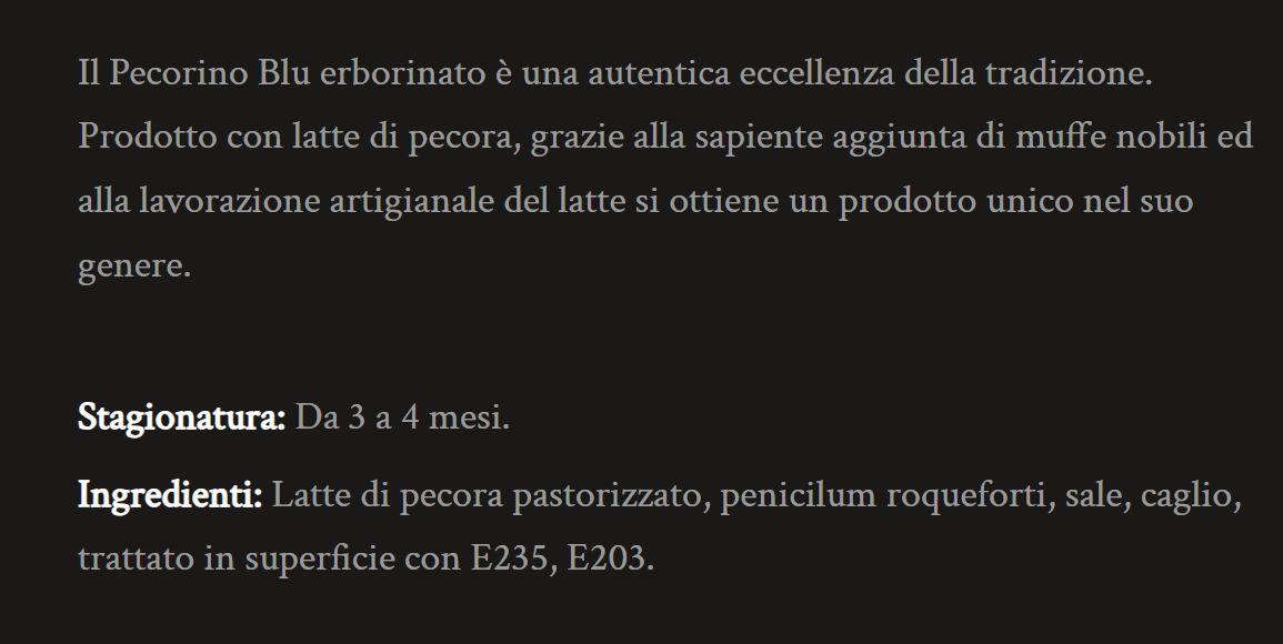 Pecorino Blu erborinato - Eccellenze Alimentari Fedeli - immagine 2
