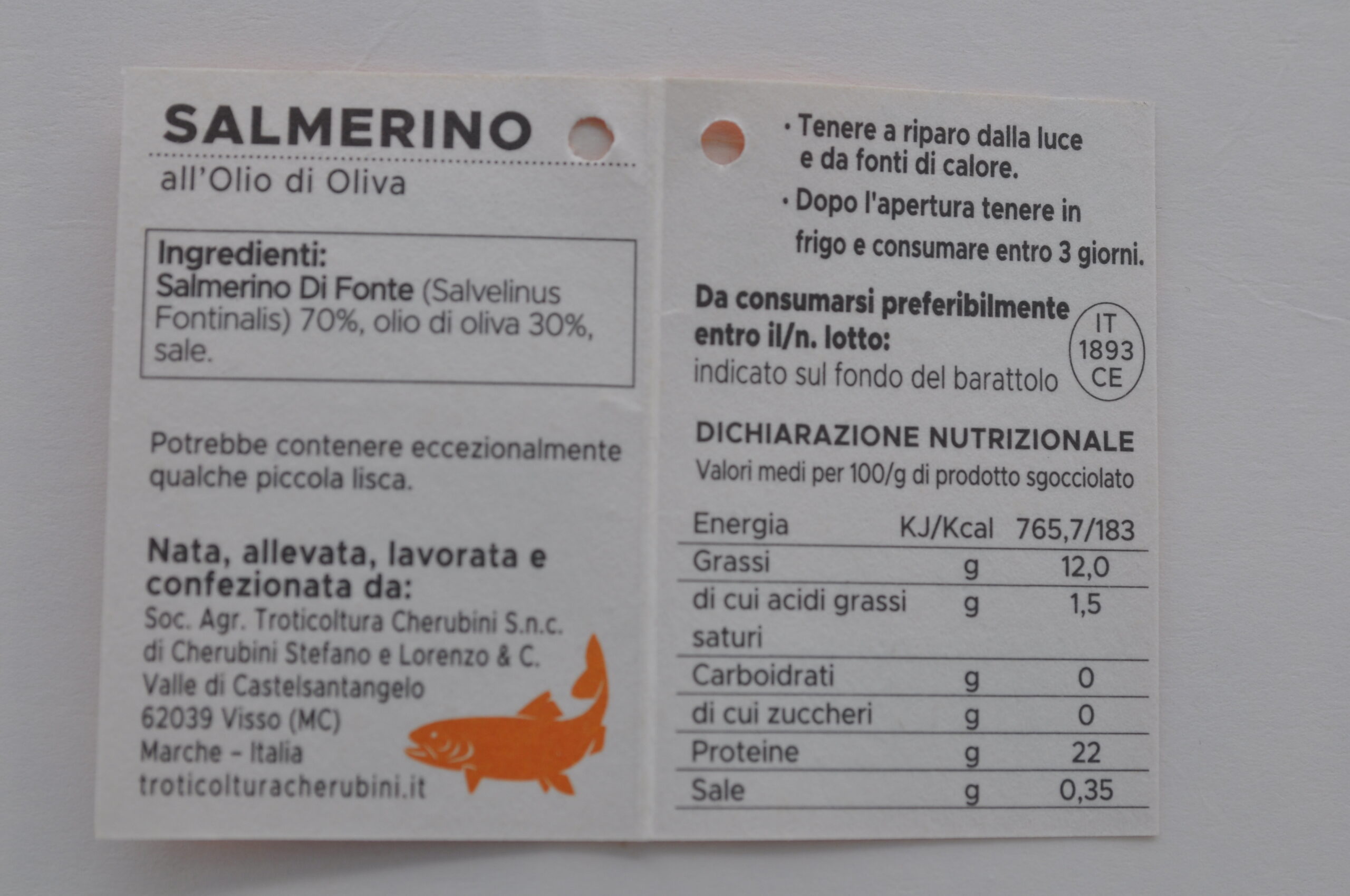 Trota Salmerino all’Olio di Oliva - Trotificio Cherubini - immagine 2