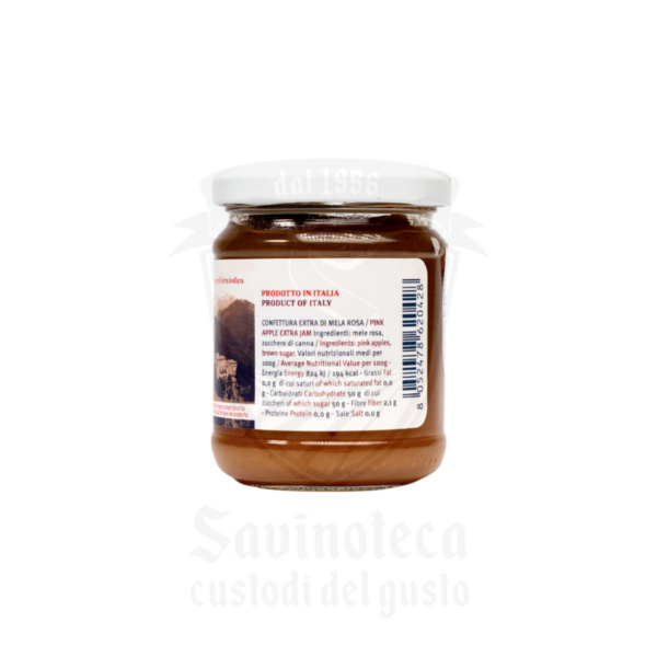 Barattolo di confettura extra di mela rosa Fabrizi Family da 220g