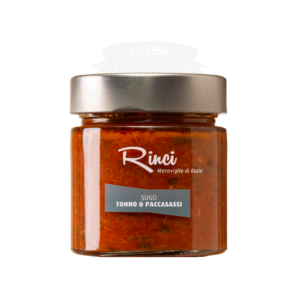 Barattolo Rinci di sugo tonno e paccasassi – conserva gourmet marchigiana