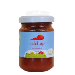 Barattolo di ketchup biologico Biofavole da 250g con pomodoro italiano