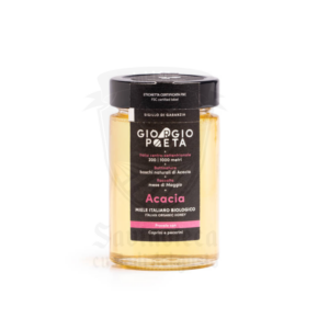 Vasetto da 250g di miele biologico di acacia Giorgio Poeta – miele liquido chiaro e dolce