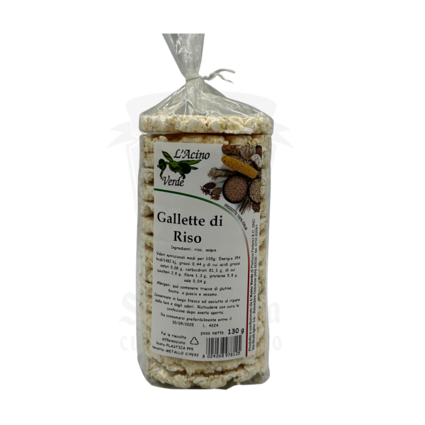 Confezione da 130g di gallette di riso L’Acino Verde – Snack naturale senza glutine